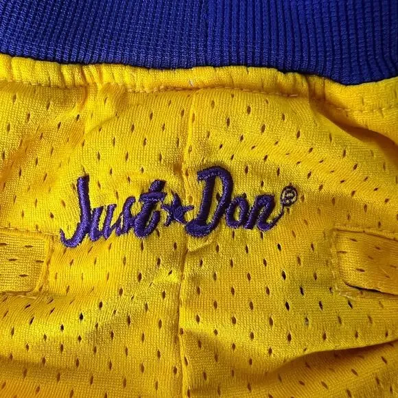 Just Don Los Angeles Kobe Bryant Lakers Home Shorts Gold Purple Size Small USA - Picture 4 of 5